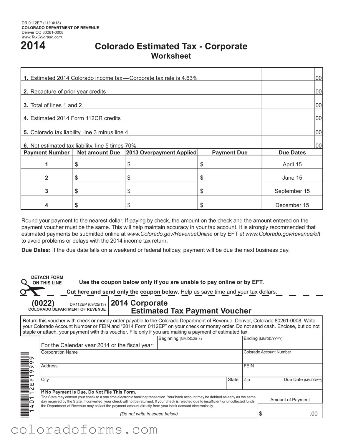 Fill a Valid Colorado 1Dr 0112Ep Form