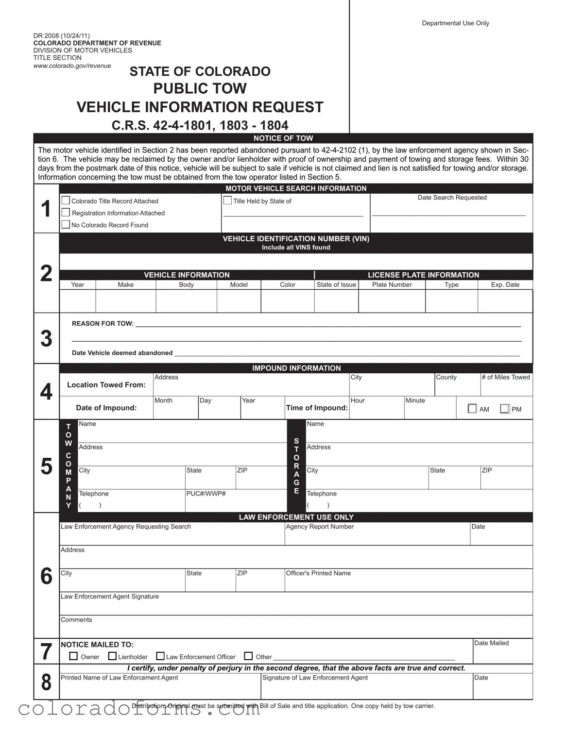 Fill a Valid Colorado Dr Form