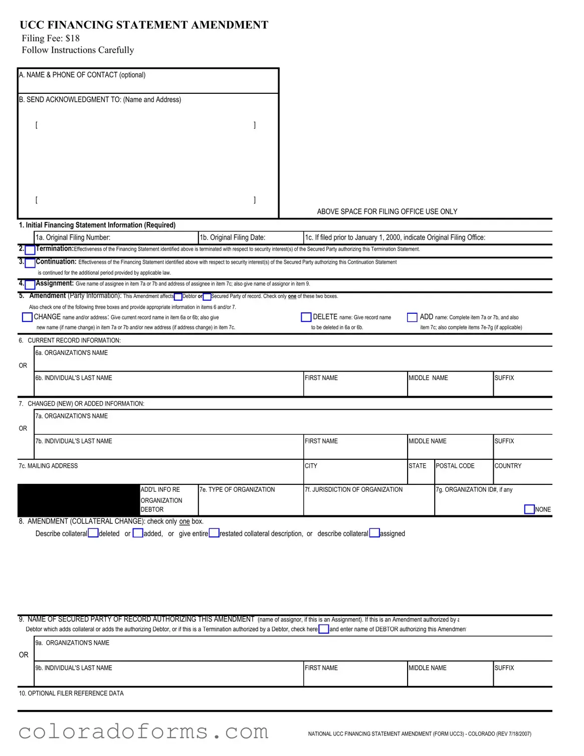 Fill a Valid Colorado Ucc3 Form