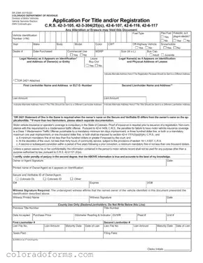 Fill a Valid Colorado Dr 2395 Form