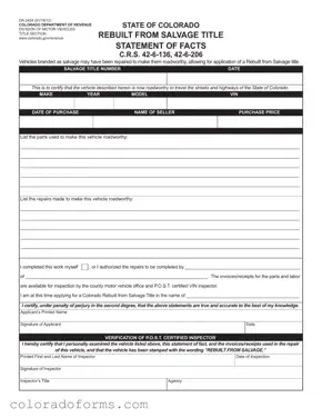 Fill a Valid Colorado Dr 2424 Form