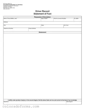 Fill a Valid Colorado Dr 2478 Form
