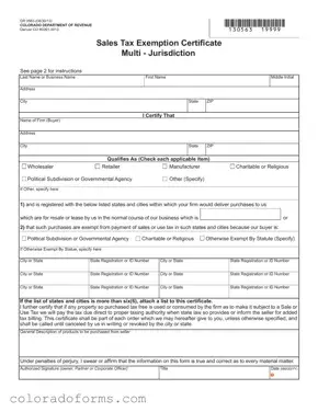 Fill a Valid Colorado Exemption Form