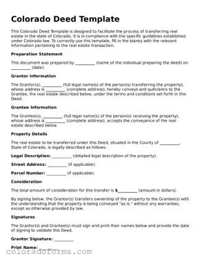 Printable Colorado Deed Form