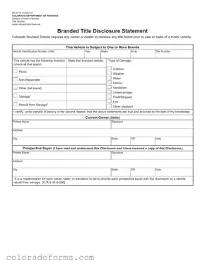 Fill a Valid Dr 2710 Colorado Form