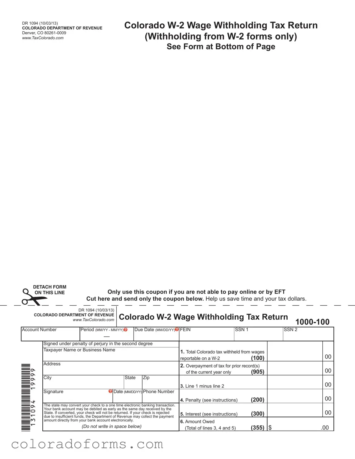 Fill a Valid W2 Colorado Form